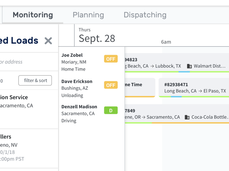 UI Detail data timeline user interface