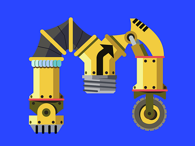 Maven Machine doodle illustration illustrator logo machinery vector