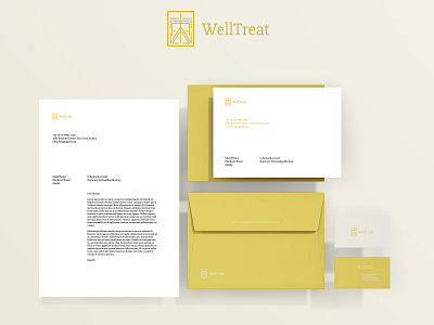 WellTreat brand identity gold logo design logo design branding logo mark mockup design