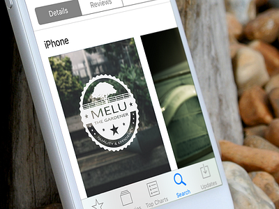Melu logo branding gardener iphone logo