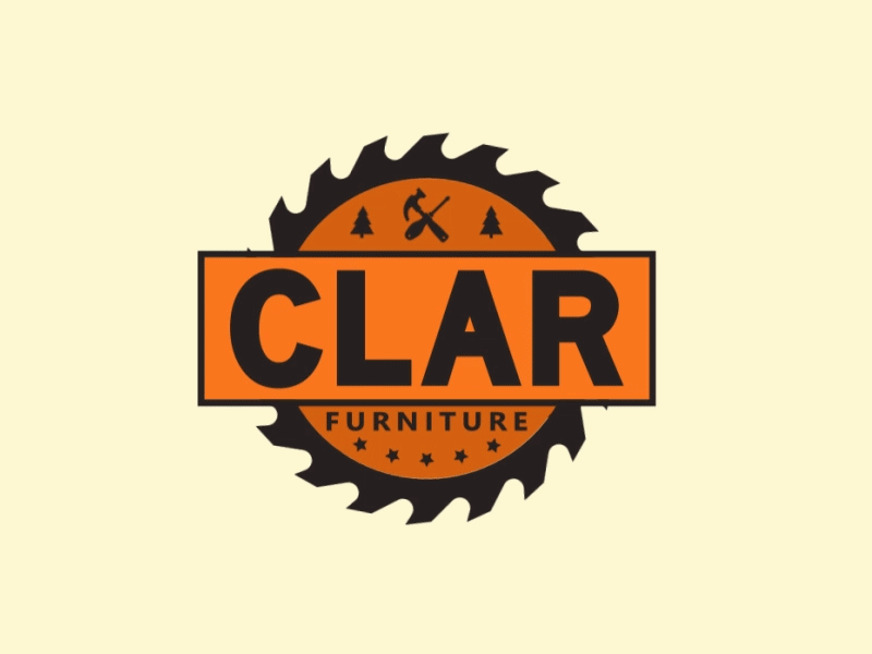 CLAR animation animation blade branding furniture gif logo motion design tools wooden
