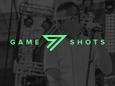 Game 7 shots branding bright green clean game icon logo minimal minimalist photography seven