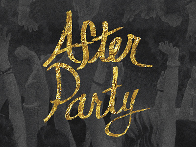 After Party black and white fun gold gold foil handdrawn marker paint party