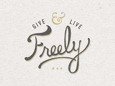 Give & Live Freely give hand type handdrawn live type typography