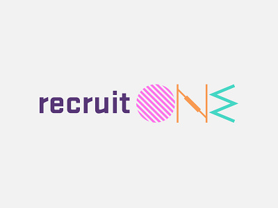 Recruit One clean color fun green orange party pink shapes