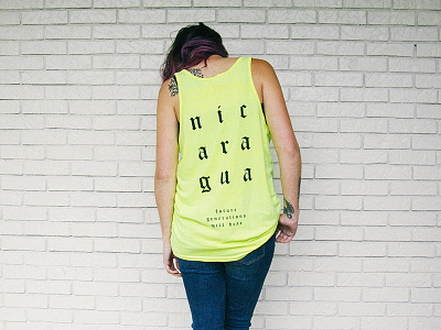 Nicaragua Tank apparel apparel design merch neon neon yellow tshirt design yellow