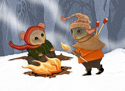 Winter Mice_Roberta Baird childrens book digital illustration illustration roberta baird
