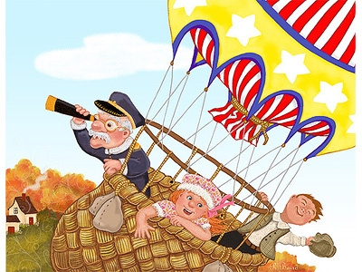 Balloon Adventure_Roberta Baird balloon childrens book digital illustration illustration roberta baird