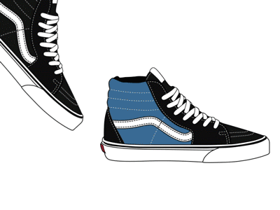 Vans Sk8hi colorway loop animation illustration motion design motion graphics shoes sk8hi sneakers vans