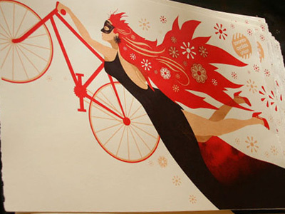 Toronto Cyclist's Union charity art print bicycle illustration silkscreening
