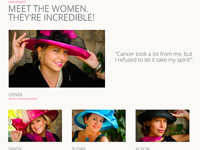 Incredible, Inspirational Women breast cancer html layout nonprofit photography quote typography