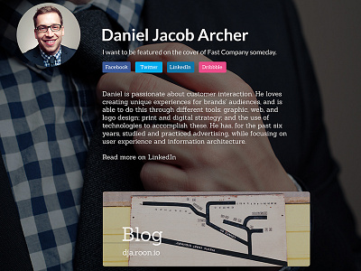 Personal Site Mockup about me personal site website