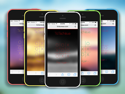 TicTacNeue app game ios 7 iphone 5c photoshop web