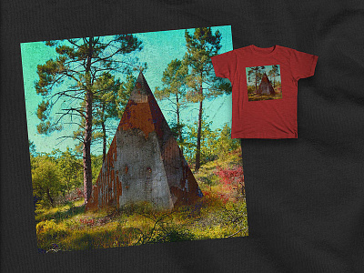 Abstract Dwelling #2 architecture collage dwelling forest house landscape nature photograph photoshop shirt threadless triangle