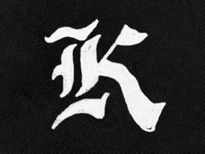 English K hand-drawn k typography calligraphy lettering