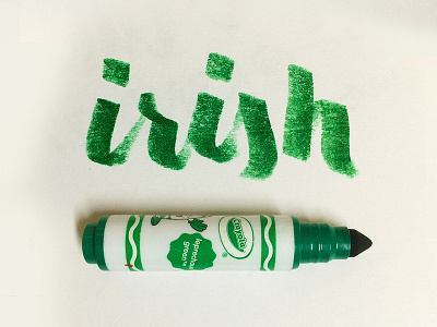 Irish crayola green irish lettering stpaddysday