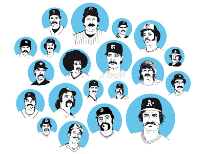 Best Mustaches in Baseball baseball illustration movember mustaches sports