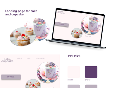 Landing page for cake and cupcake app design graphic design landing page logo typography ui web site