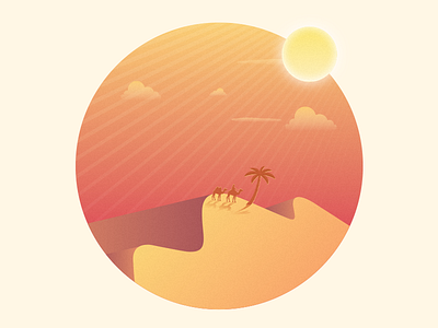 Desert Sun animal camel desert illustration landscape minimalism sand shadow solitude sun sunset traveller