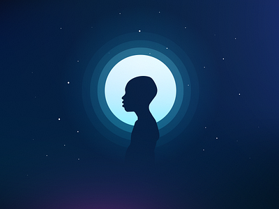 Moonlight concept flat icon a day illustration moon moonlight movie night oscar star