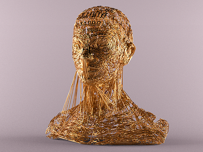 Wired Face 3d cinea4d face girl light redshift render sculpture wire