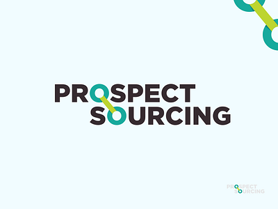 Prospectsourcing Logo app branding color connection gradient green icon illustrator logo monogram typography