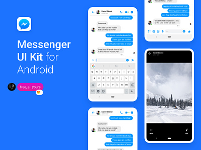 Facebook Messenger UI Kit for Android — Free (Version 2019) 2019 android components facebook free icons interface kit library messenger protopie sketch library sketchapp ui ui kit