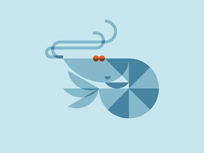 Curly Crustacean animal logo brand design brand identity branding geometric icon illustration logo logomark shrimp symbol