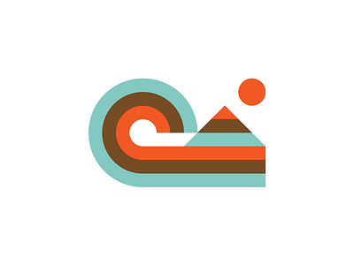 Retro Wave geometric retro surf tide vector art wave