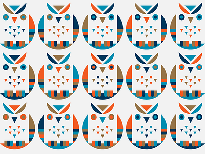 Night Owl 03 bird colorscheme geometric owl pattern