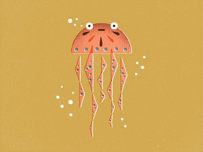 Jellyfish animal illustration animals character design geometric geometric illustration retro style sea textures