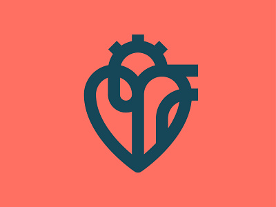 Bold Heart branding brandmark geometric logo heart icon icon design logo logo design logomark minimalist logo monoline thicklines
