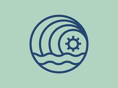 Barrel icon icon design illustration lineart logo monoweight sea sun surf surfing water wave