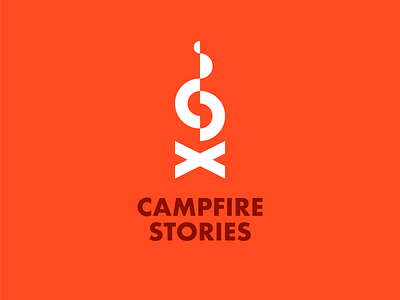 Campfire Stories 01 branding camp fire campfire camping flame futura geometric logo icon identity design logo logo design minimalist logo