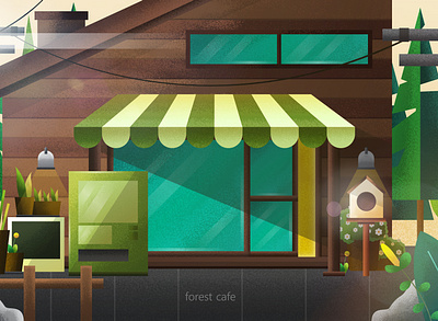 FOREST CAFE 2d 3d art artwork design graphics illust illustration illustrator motiongraphics painting vector
