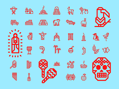 Pictos Latinos icon icons illustration latin lines vector