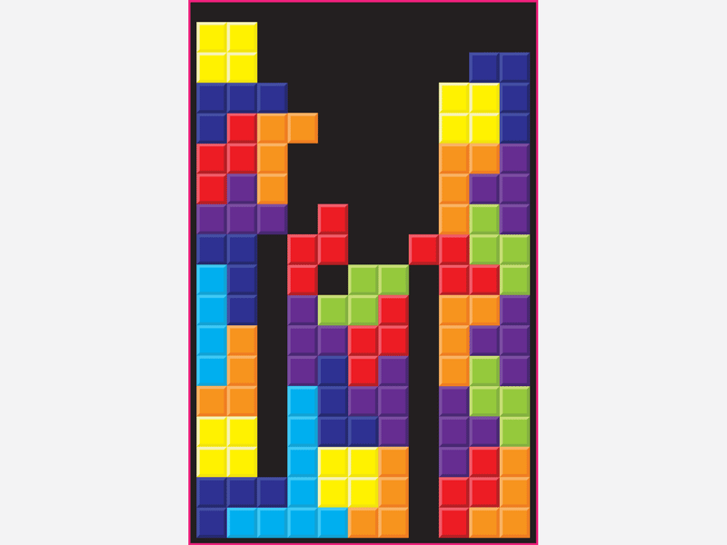 H animation lettering tetris type