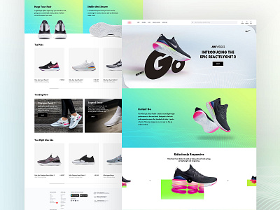 Nike Landing Page Design layout minimal design nike product product design shoes style typogaphy ui ui design user interface ux visual web website website concept website design