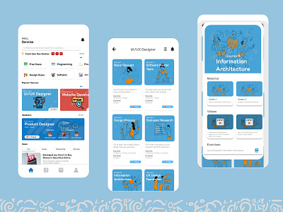 Course Design Concept Mobile Apps app design illustration ui