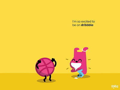 Excited! characters debut dribbble illustration invitation thanks vector