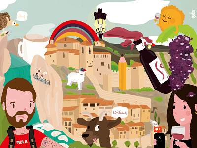 Spanish Tourism Postcard 2d digital illustration illustration illustrator postacard vector