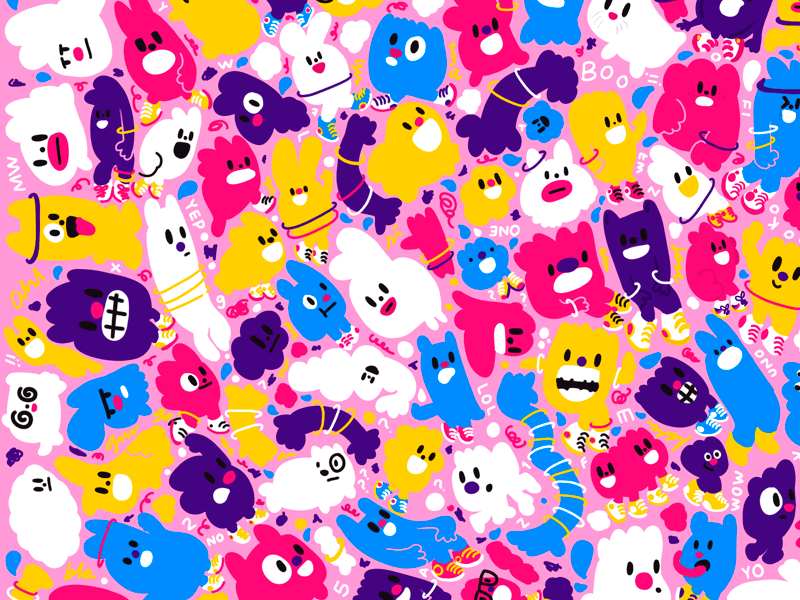 Characters characters colours digital ilustration gif illustration procreate