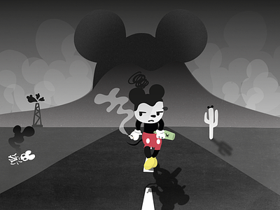 Bad Mickey badass character disney grey illustration mickey mouse texas vector