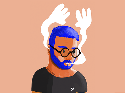 Hands Up beard characters cool digital illustration illustration portrait procreate