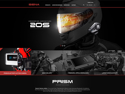 Sena Website black branding dark motorcycle sena ui web website