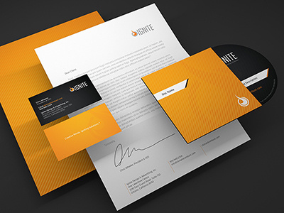 Ignite Stationery 3d branding business card c4d cinema 4d collateral letterhead mockup stationery