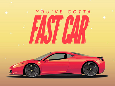 Fast Car car digital 2d digital illustration digital illustrator illustrator type typogaphy typography design vector vector artwork