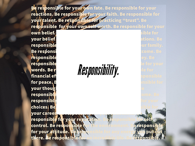 Responsibility indesign photograhy typography