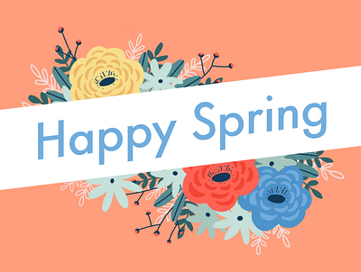 Happy Spring Illustration card digital art floral flowers illustration procreate spring