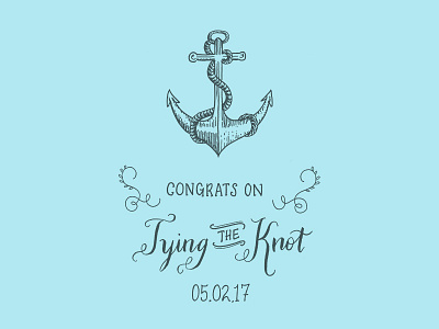 Anchor Drawing for Wedding Card anchor card design illustration lettering typography wedding